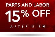 15% 
Off Parts & Labor