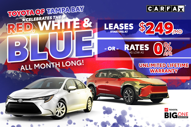 Toyota of Tampa Bay celebrates the red, white and blue all month long