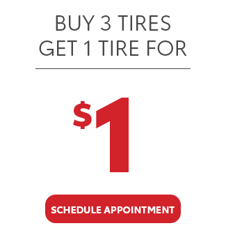 Buy 3 Tires Get 1 Tire for $1