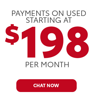 Payments on used starting at $198 per month
