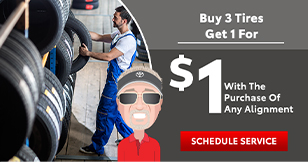 Buy 3 tires get 1 for $1