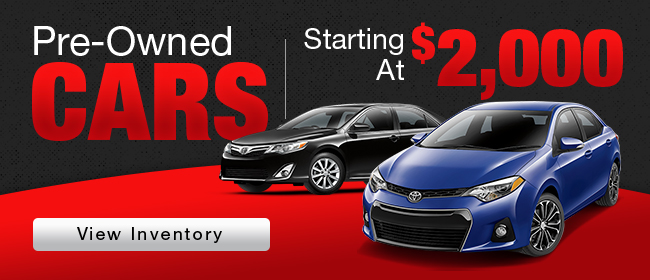 Pre-Owned Cars Starting At $2,000