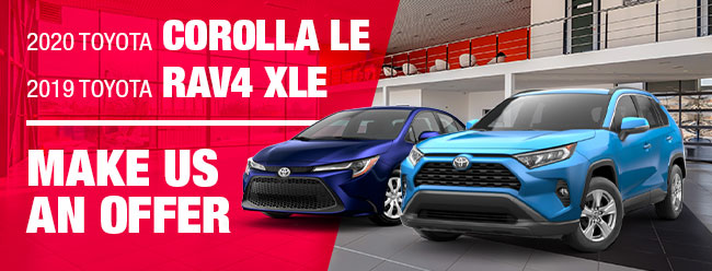 2020 Toyota Corolla LE & 2019 Toyota Rav4 XLE