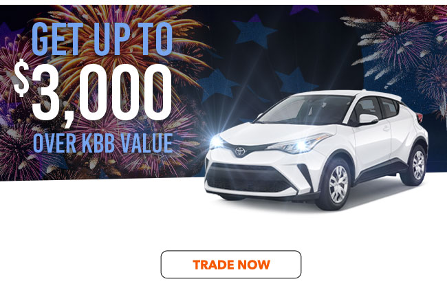 get up to $3000 over KBB value for your vehicle