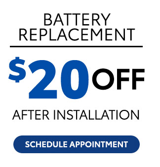 $20 off battery replacement with installation