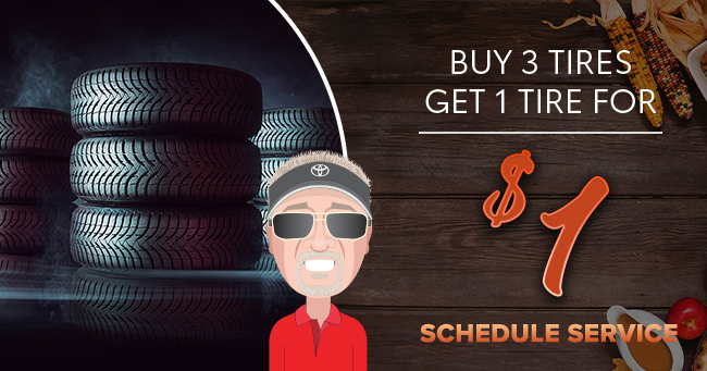 Buy 3 tires get 1 tire offer 