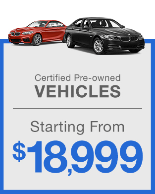 Certified Pre-owned vehicles starting from $18,999