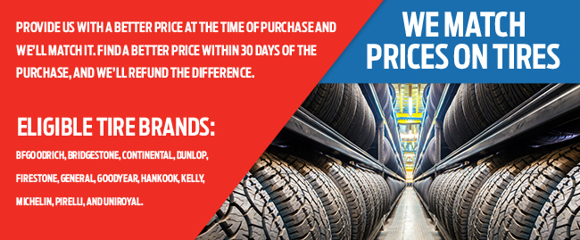 WE MATCH PRICES ON TIRES
