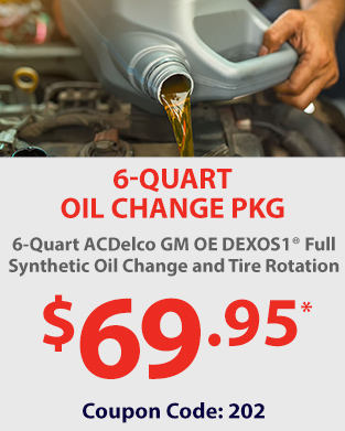 6-Quart ACDelco GM OE dexos1® Full Synthetic Oil Change and Tire Rotation