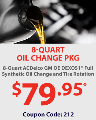8-Quart ACDelco GM OE dexos1® Full Synthetic Oil Change and Tire Rotation
