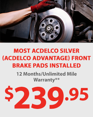 Most ACDelco Silver (ACDelco Advantage) Front Brake Pads Installed