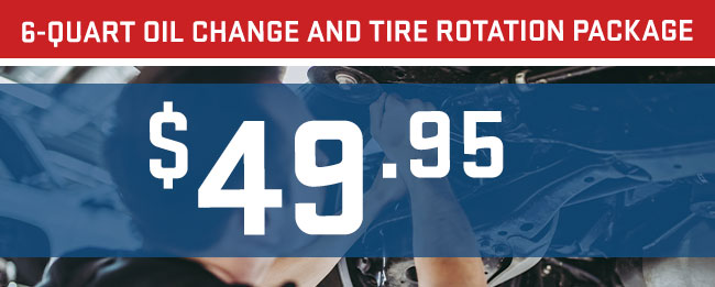 6-QUART OIL CHANGE and tire rotation PACKAGE