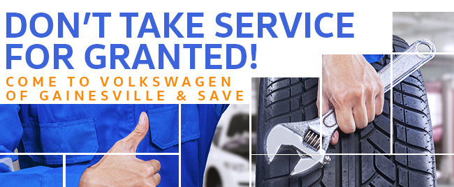 Don't Take Service For Granted! Come To Volkswagen Of Gainesville & Save!