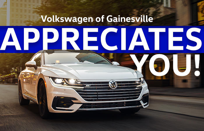 Volkswagen of Gainesville Appreciates You!