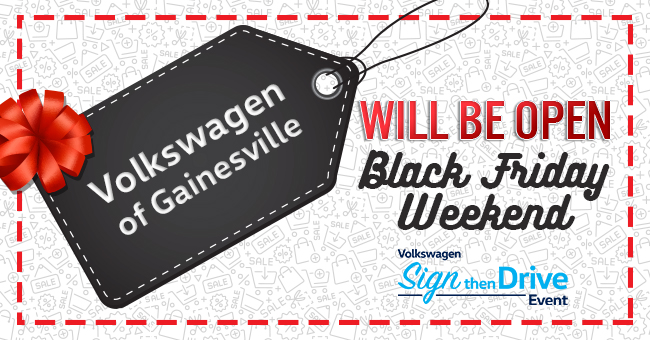 Volkswagen of Gainesville Will Be Open Black Friday