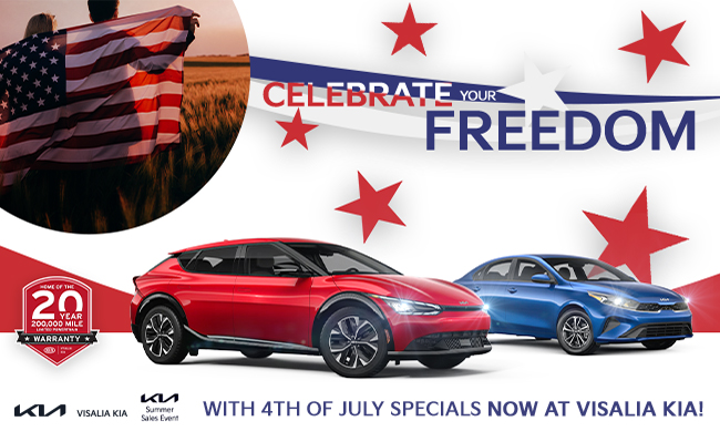 Celebrate your Freedom with 4th of july specials now at Visalia KIA