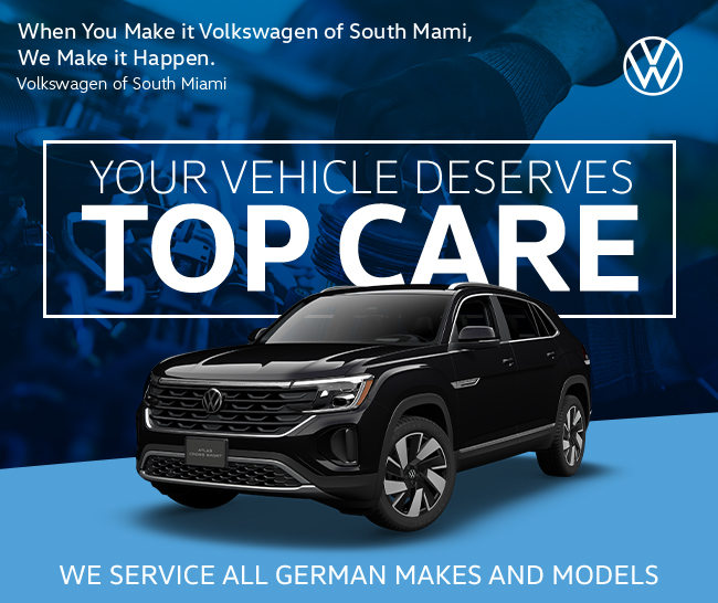 Your vehicle deserves Top Care - We Service all German makes and models - At Volkswagen of South Miami