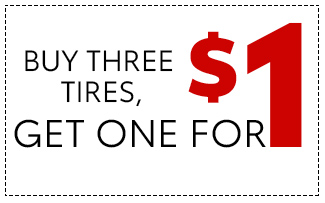 Buy Three Tires, Get One For $1