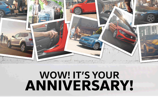 Wow! It's Your Anniversary! Emjoy the memories with your Volkswagen!