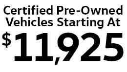 Certified Pre-owned Volkswagens starting at $11,925