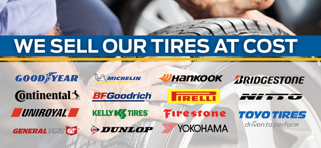 We Sell Our Tires At Cost