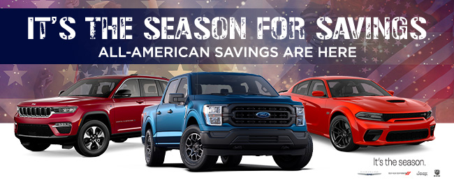 it's the season for savings. all-american savings are here