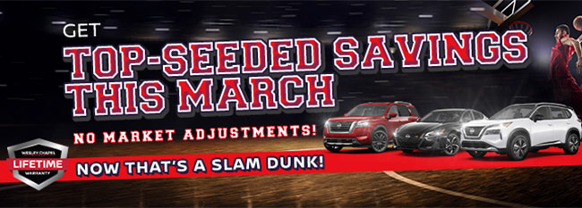 step up to a new Nissan with Tournament Time Savings at Wesley Chapel Nissan