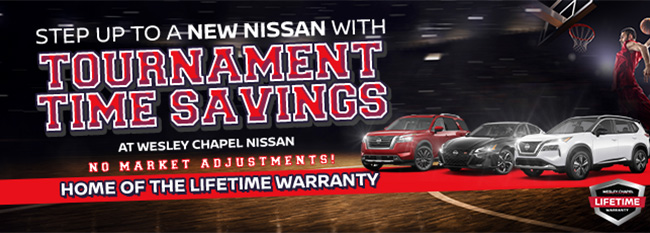 step up to a new Nissan with Tournament Time Savings at Wesley Chapel Nissan