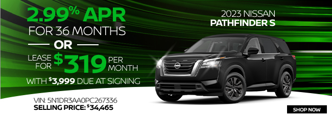 Pathfinder special offer on vehicle at Wesley Chapel Nissan