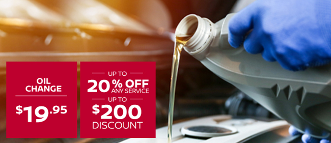 Oil Change Discount and Any Service discount