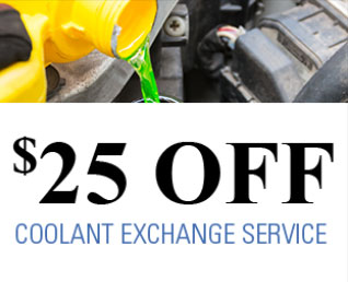 25 USD off coolant exchange service