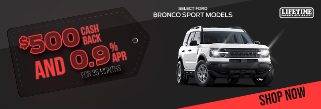 Select Ford Bronco Sport Models