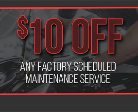 10 USD off any factory schduled maintenance service