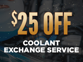 25 USD off coolant exchange service