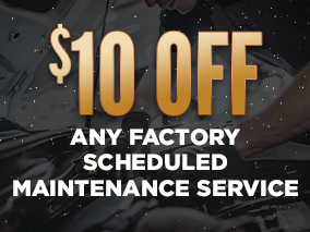 10 USD off any factory schduled maintenance service