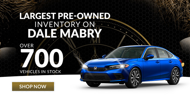 largest pre-owned inventory on Dale Mabry - over 700 vehicles in stock