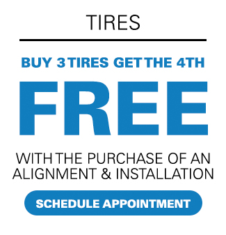 Buy 3 Tires and Get the 4th FREE with the purchase of an alignment & installation