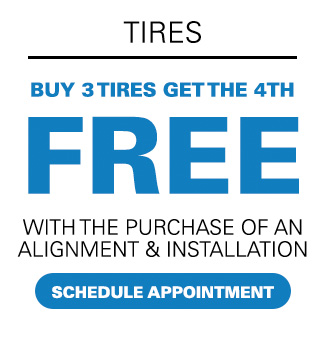 Buy 3 Tires and Get the 4th FREE with the purchase of an alignment & installation