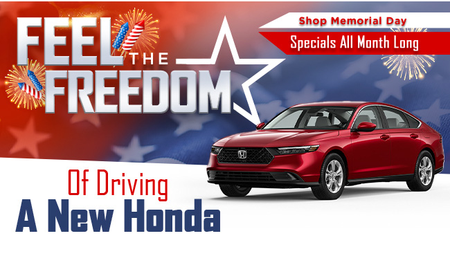 feel the freedom of driving a new Honda
