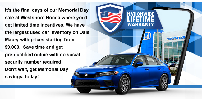 Promotional Savings Offers from Westshore Honda