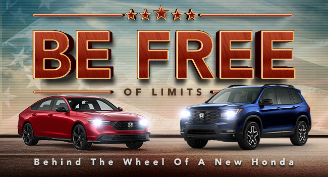 Be Free from limits behind the wheel of a new Honda