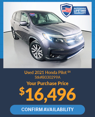 offer on used 2021 Honda Pilot EX