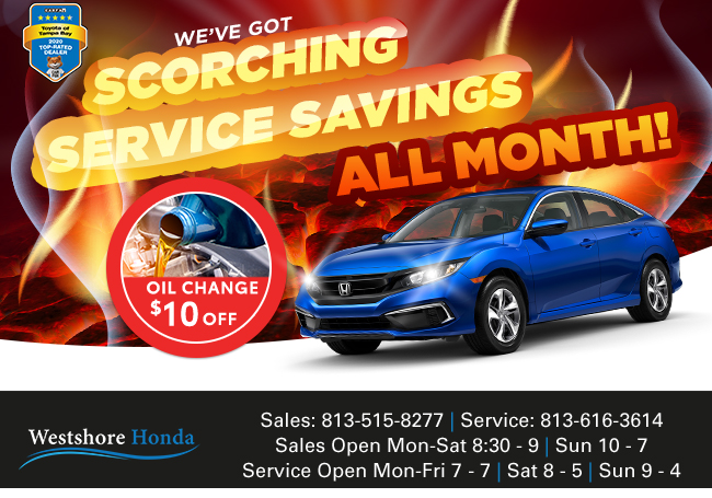 Special savings offers from Weshtshore Honda