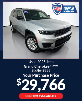 offer on used 2025 jeep grand cherokee l