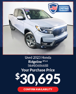 offer on used 2023 honda ridgeline crew cab