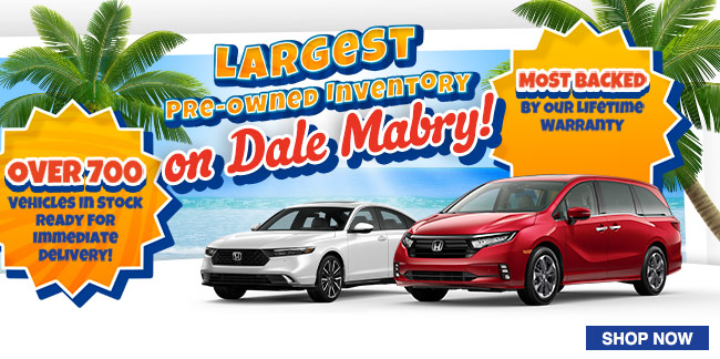 largest pre-owned inventory - over 700 vehicles in stock