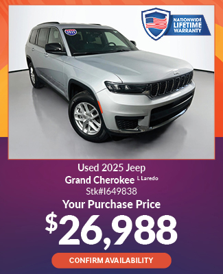 offer on used 2025 jeep grand cherokee l