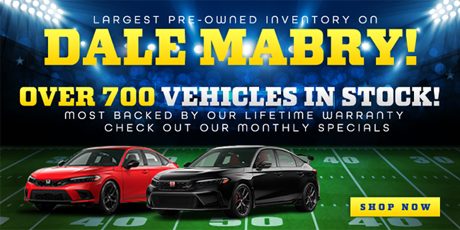 largest pre-owned inventory - over 700 vehicles in stock