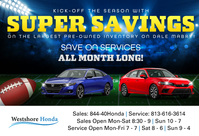 kick-off the season with super savings on the largest pre-owned inventory on Dale Mabry