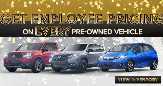 Get Employee pricing on every pre-owned vehicle